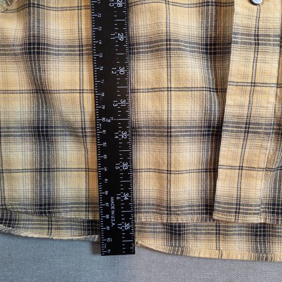 Cutter & Buck Men’s 4XT Yellow Black Plaid Flannel Button Shirt - Picture 6 of 11